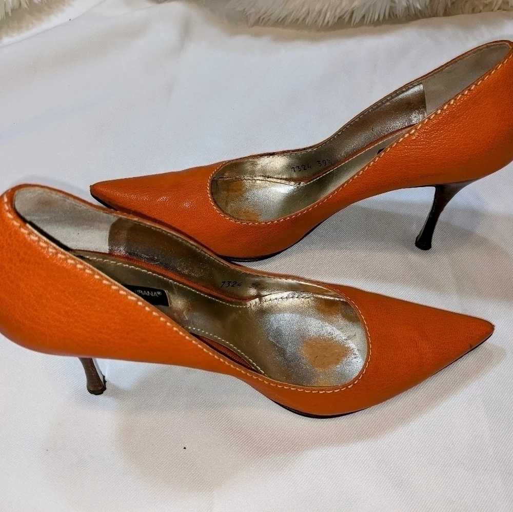 Dolce & Gabbana Vero Cuoio Pointed Toe Stilettos, 39.5